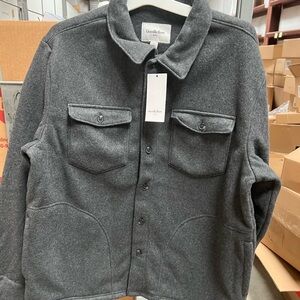 Large Goodfellow   & Co Dark Charcoal Button-Front Field Jacket
